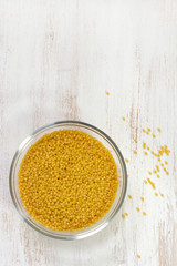 couscous in bowl in white background