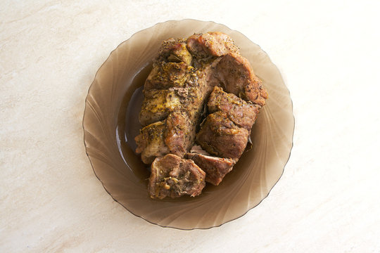 baked meat on a plate