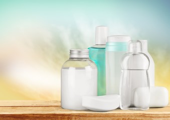 Cosmetics. White cosmetic containers