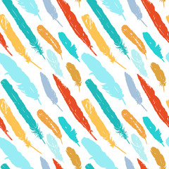 seamless pattern with silhouettes of plumes