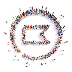 people in the form of ribbons.