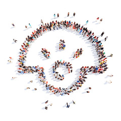 People in the form of an abstract symbol business.