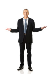 Businessman with open hands