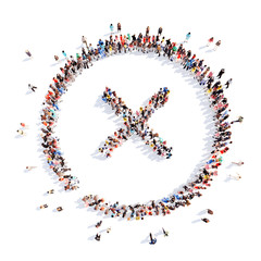 people in the form of  check mark.