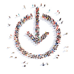 People in the form of arrows.