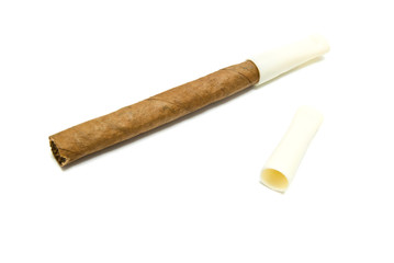 single Cigarillo with mouthpiece
