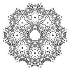 Round ornament. Ethnic mandala. Vector art