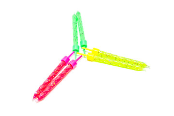 six different candles for cake