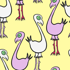seamless vector pattern with cartoon birds