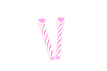 pair of candles for cake