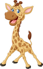 Naklejka premium Cartoon smiling giraffe