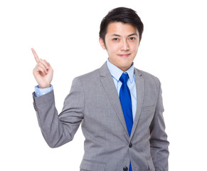 Asian businessman with number one hand