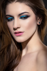 Naklejka premium Glamour close-up portrait of beautiful woman model face