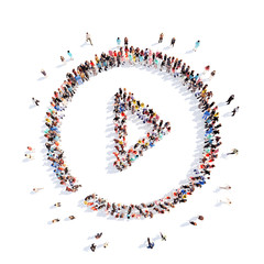 people in the form of an icon playback.