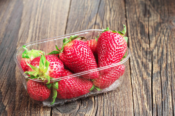 Fresh strawberries in packing