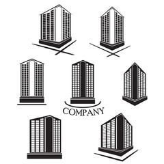 Set of Company building Vector logo and icon