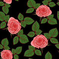 Seamless pattern with roses