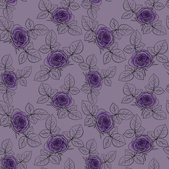Seamless pattern with roses