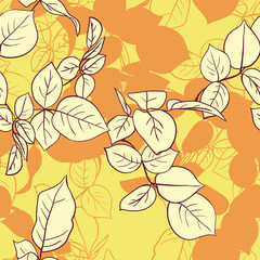 Floral seamless pattern with leaves