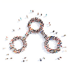 People in the form of an abstract symbol business.