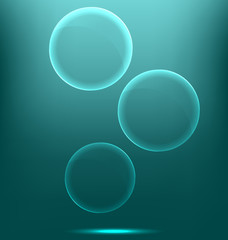 Glassy infographic circles icons on cyan background