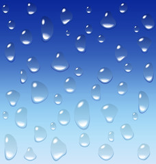 Water drops on blue background