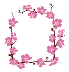 Flowers frame isolated on white background