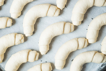 croissant dough ready for oven