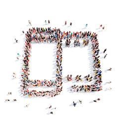 people in the form of  cinema screen.