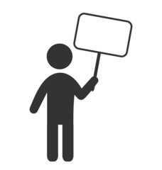 Flat icon with board like space for text isolated on white backg