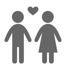 Love couple pictogram flat icon isolated on white background