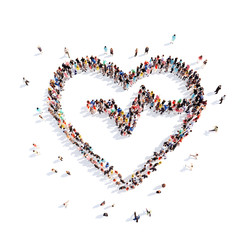 People in the form of hearts.