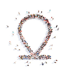 people in the form of a map pointer.