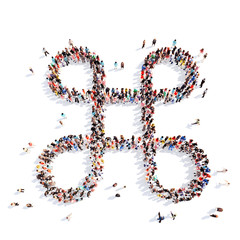 People in the form of an abstract symbol business.