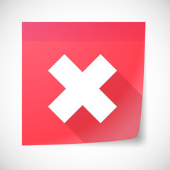 Sticky note icon with an "X" sign