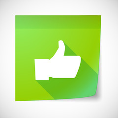 Sticky note icon with a thumb up hand