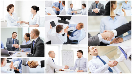 Fototapeta na wymiar collage with business handshake