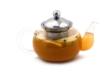 Фруктовый чай в чайнике с медом