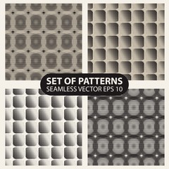 set of seamless knitted patterns graphics.
