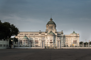 Crowd of tourists in The Ananta Samakhom Throne Hall