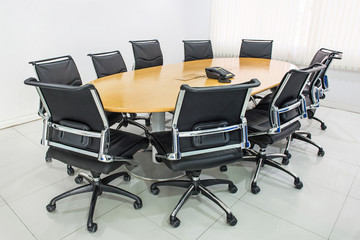 Meeting table and black hairs in meeting room
