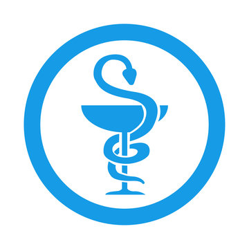 Icono redondo farmacia azul