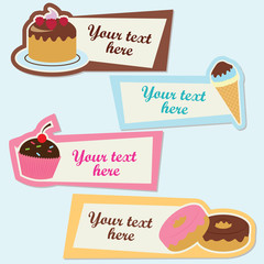 Sweet vector sticker set
