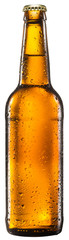 Bottle of beer on white background.
