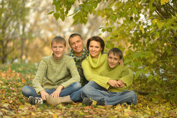 Fototapeta premium Portrait of family relaxing