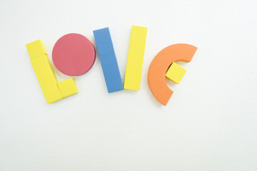 love word colorful english passion concept