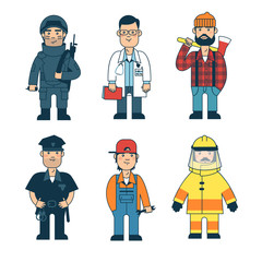 Man of different professions. Set.