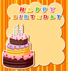 Birthday cake with blank sign