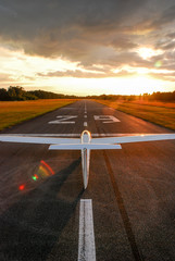 Glider on the runway