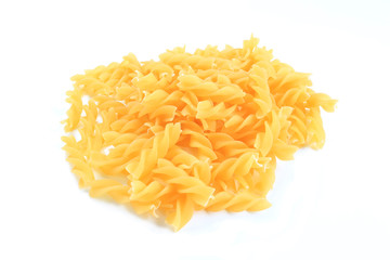 Macaroni on white background
